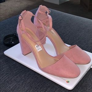 Pink Fux Suede Heels Women’s Size 13